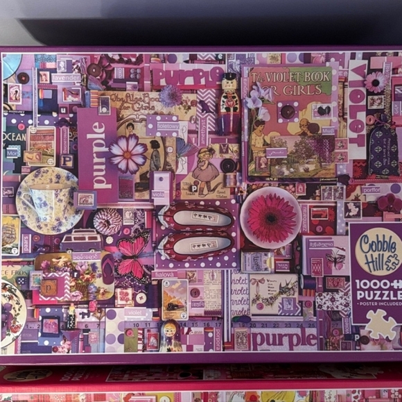 Lot Of 2 COBBLE HILL rainbow Series Puzzles 1000pc Complete Pink & Purple - Picture 2 of 4